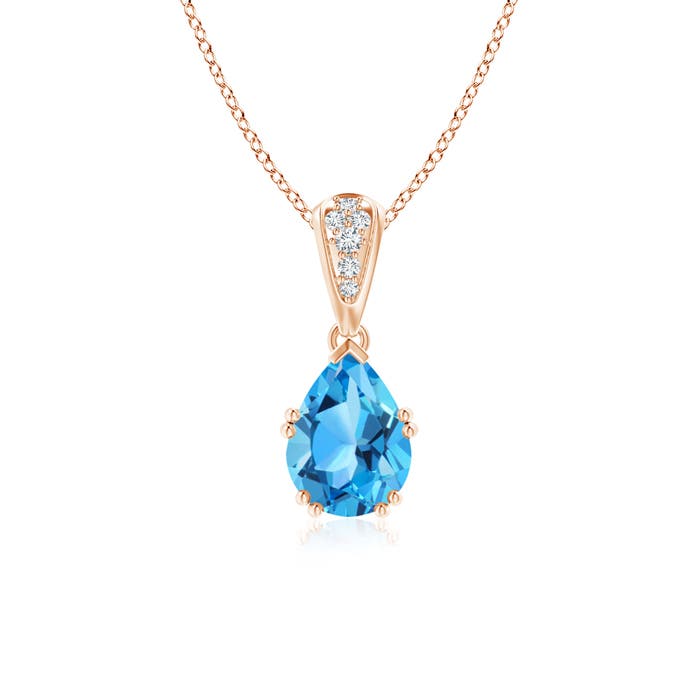 AAA - Swiss Blue Topaz / 1.7 CT / 14 KT Rose Gold