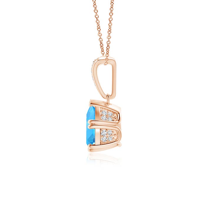 AAA - Swiss Blue Topaz / 1.7 CT / 14 KT Rose Gold