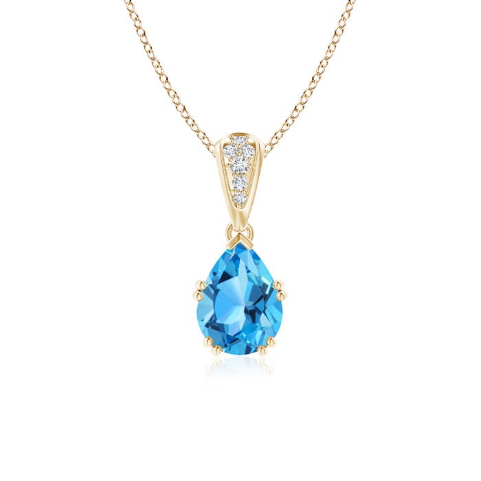 AAA - Swiss Blue Topaz / 1.7 CT / 14 KT Yellow Gold