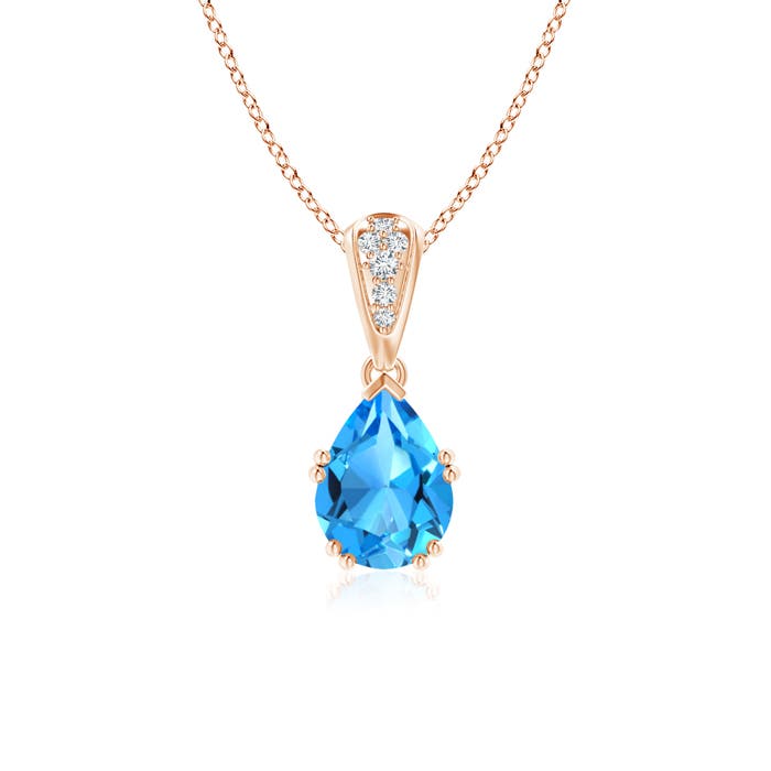 AAAA - Swiss Blue Topaz / 1.7 CT / 14 KT Rose Gold