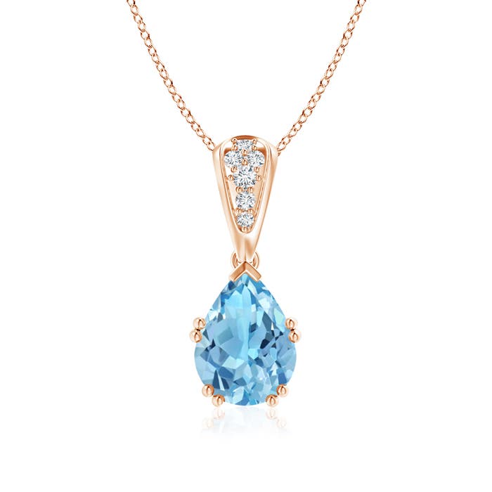 A - Swiss Blue Topaz / 2.16 CT / 14 KT Rose Gold