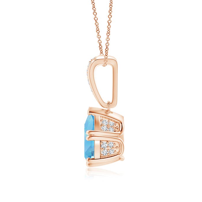 A - Swiss Blue Topaz / 2.16 CT / 14 KT Rose Gold