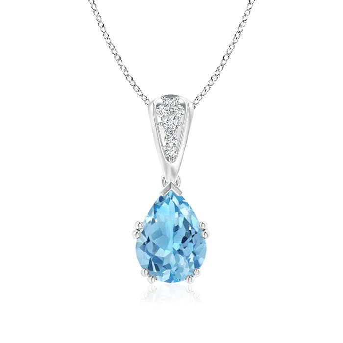 A - Swiss Blue Topaz / 2.16 CT / 14 KT White Gold