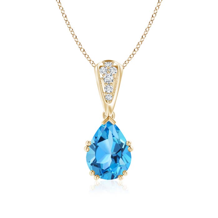 AAA - Swiss Blue Topaz / 2.16 CT / 14 KT Yellow Gold