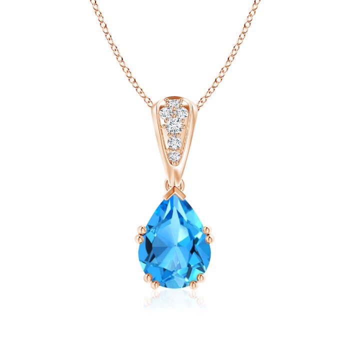 AAAA - Swiss Blue Topaz / 2.16 CT / 14 KT Rose Gold