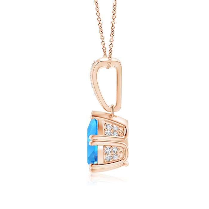 AAAA - Swiss Blue Topaz / 2.16 CT / 14 KT Rose Gold