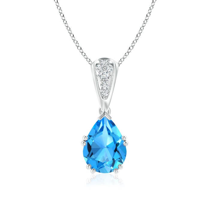 AAAA - Swiss Blue Topaz / 2.16 CT / 14 KT White Gold