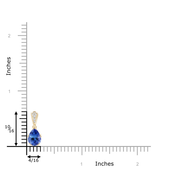 8x6mm AA Vintage Style Pear Tanzanite Drop Pendant with Diamonds in Yellow Gold product image