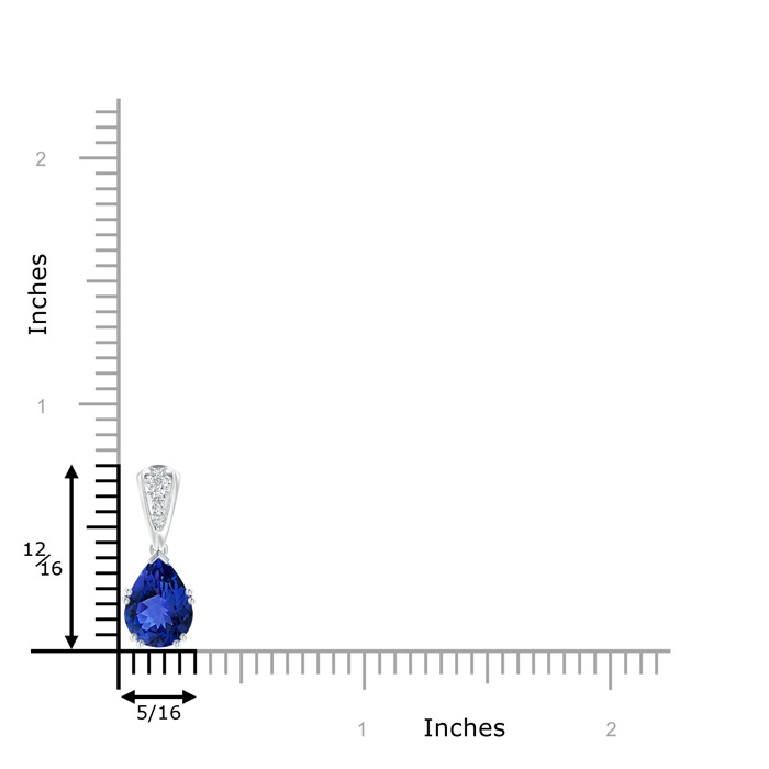 9x7mm AAA Vintage Style Pear Tanzanite Drop Pendant with Diamonds in White Gold product image