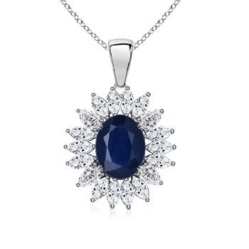 A - Blue Sapphire / 2.1 CT / 14 KT White Gold