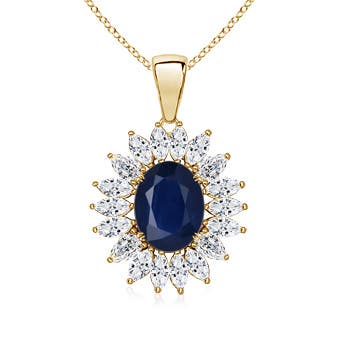 A - Blue Sapphire / 2.1 CT / 14 KT Yellow Gold