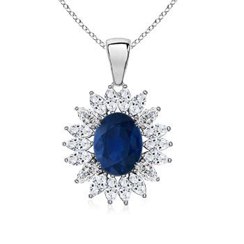 AA - Blue Sapphire / 2.1 CT / 14 KT White Gold