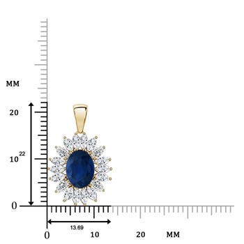 AA - Blue Sapphire / 2.1 CT / 14 KT Yellow Gold