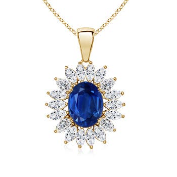 AAA - Blue Sapphire / 2.1 CT / 14 KT Yellow Gold