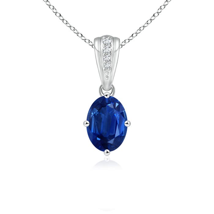 AAA - Blue Sapphire / 0.94 CT / 14 KT White Gold