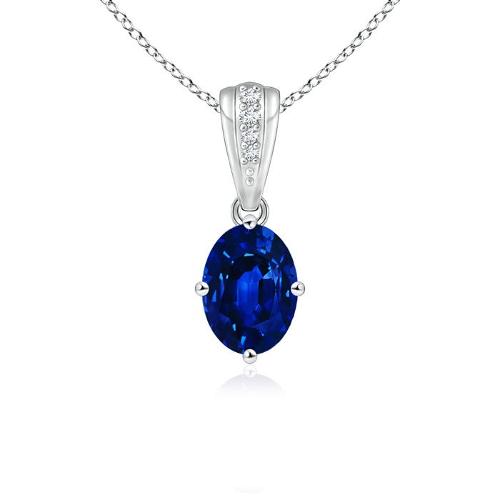 AAAA - Blue Sapphire / 0.94 CT / 14 KT White Gold