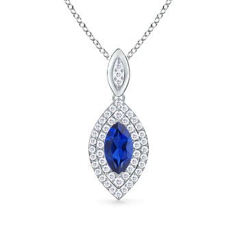 AAA - Blue Sapphire / 1.71 CT / 14 KT White Gold