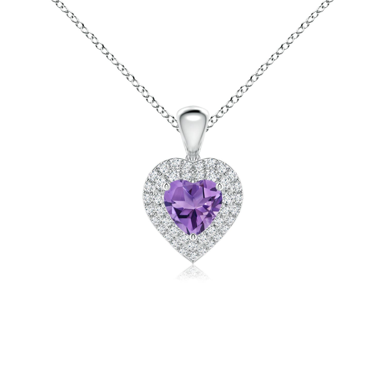 AA - Amethyst / 0.74 CT / 14 KT White Gold