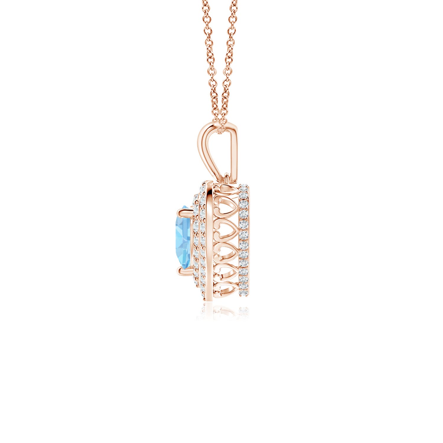 AAA - Aquamarine / 0.74 CT / 14 KT Rose Gold