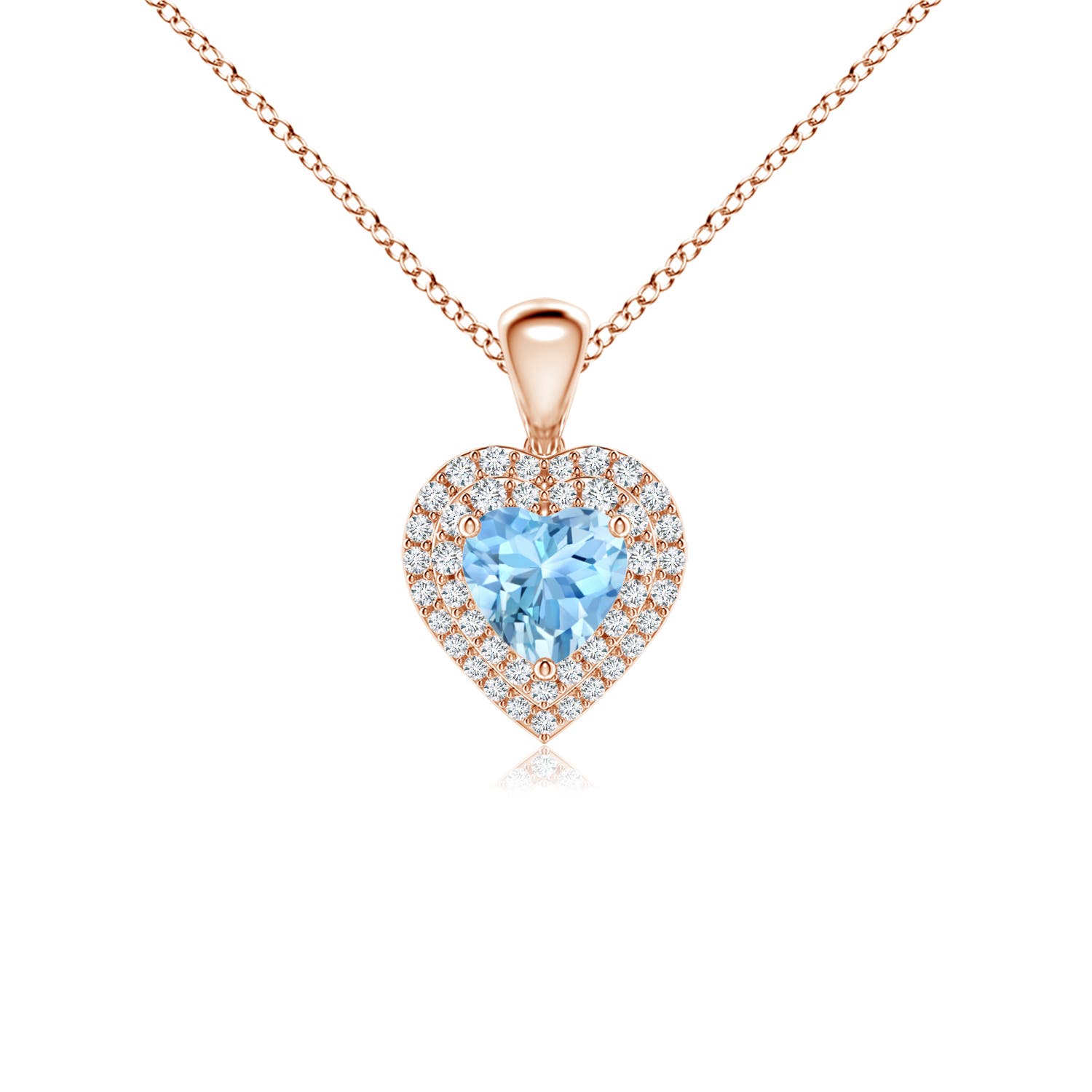 AAAA - Aquamarine / 0.74 CT / 14 KT Rose Gold