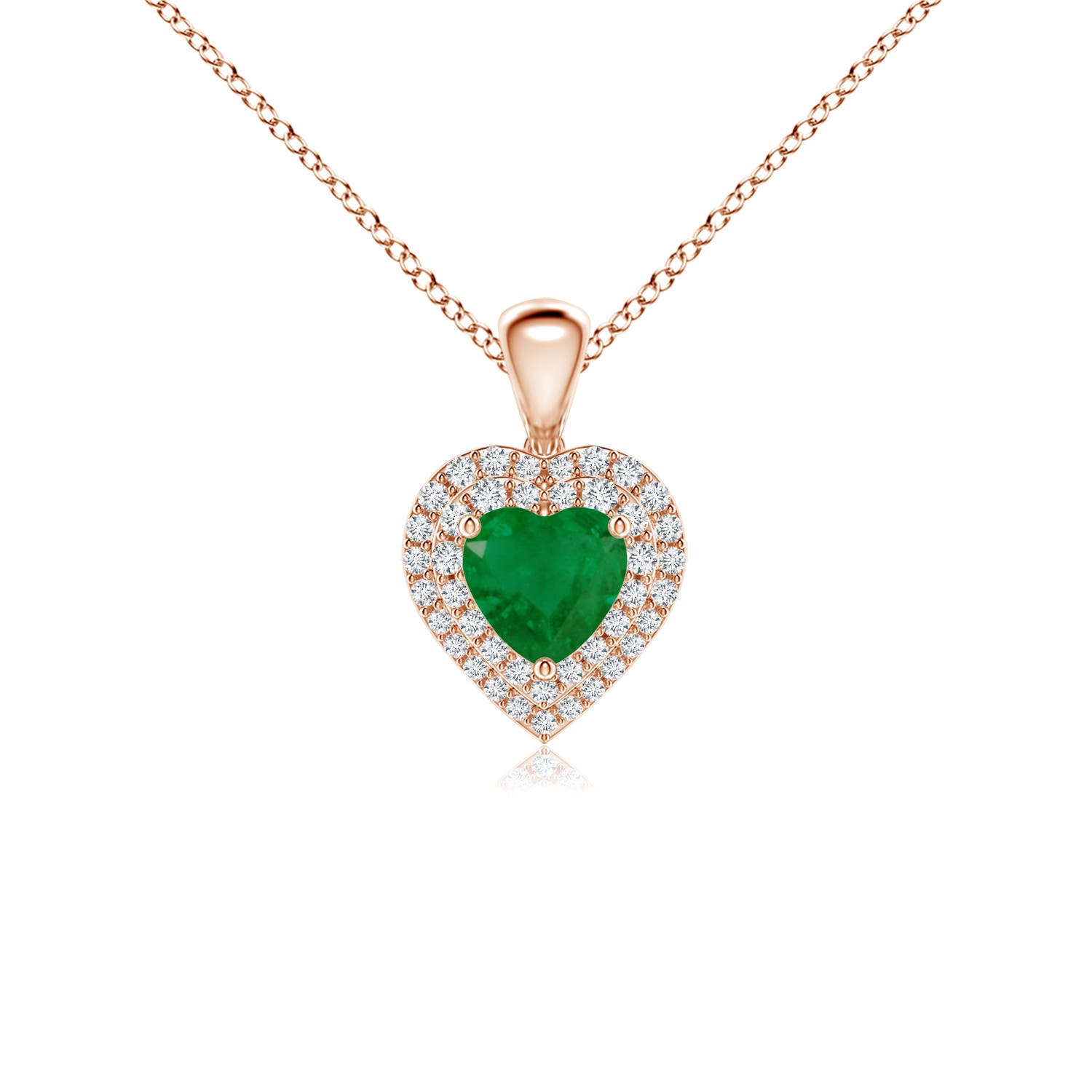 A - Emerald / 0.79 CT / 14 KT Rose Gold