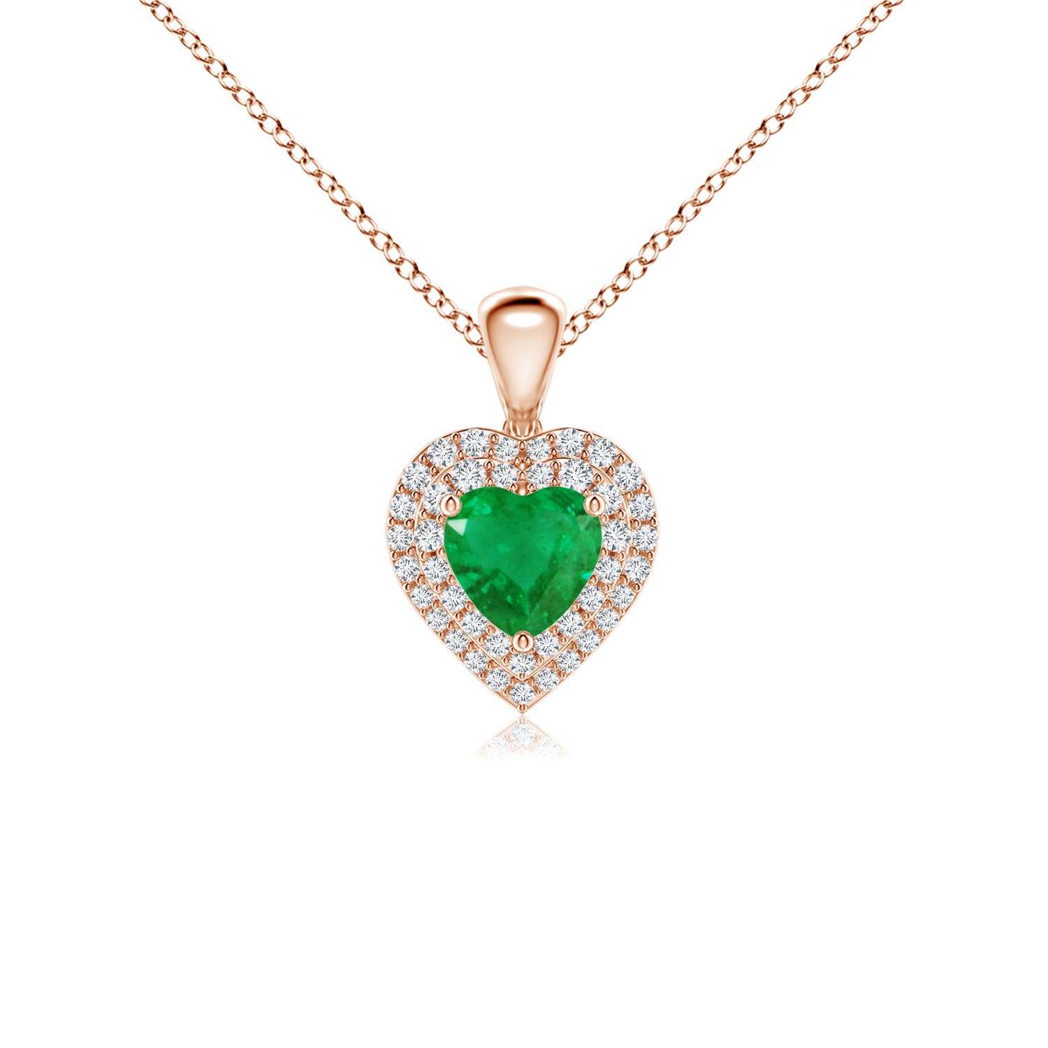 AA - Emerald / 0.79 CT / 14 KT Rose Gold