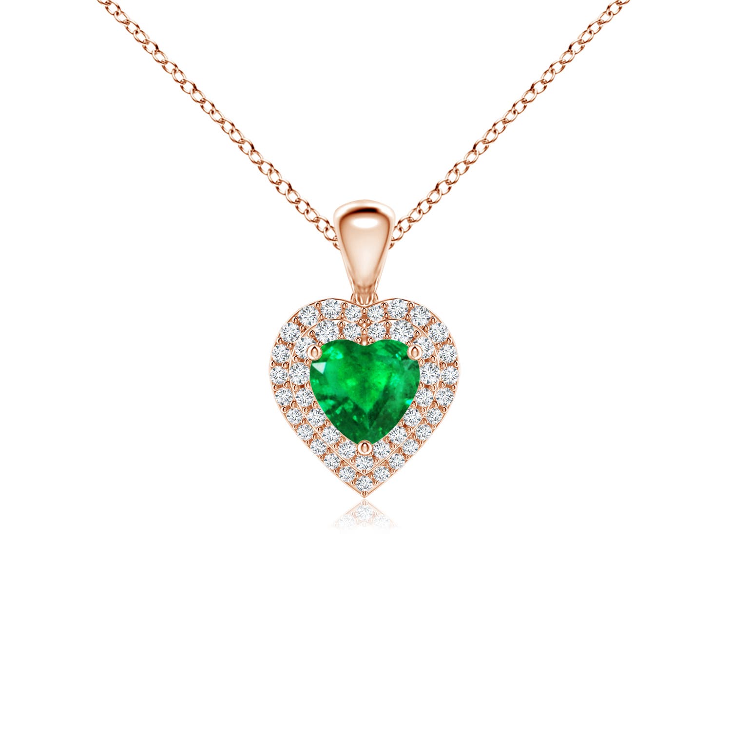 AAA - Emerald / 0.79 CT / 14 KT Rose Gold