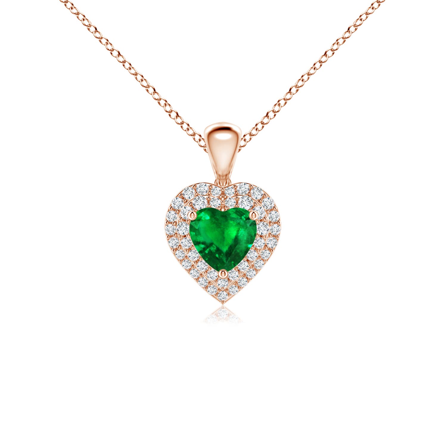 AAAA - Emerald / 0.79 CT / 14 KT Rose Gold