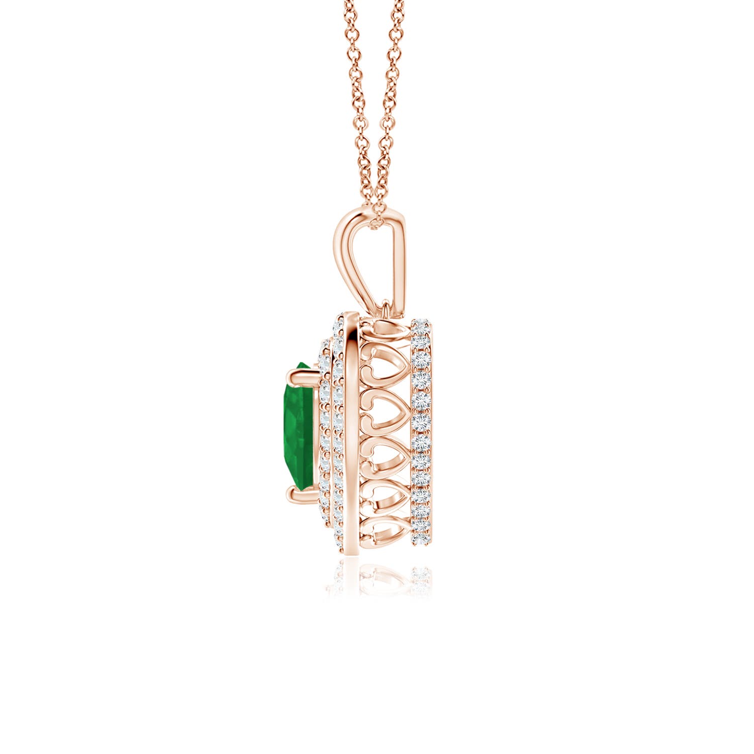 A - Emerald / 1.05 CT / 14 KT Rose Gold