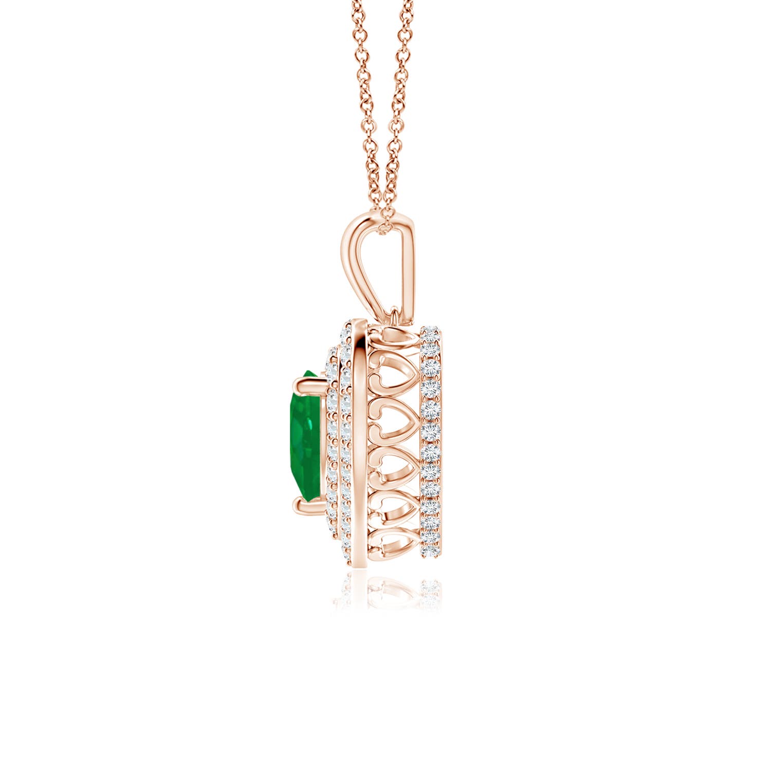 AA - Emerald / 1.05 CT / 14 KT Rose Gold