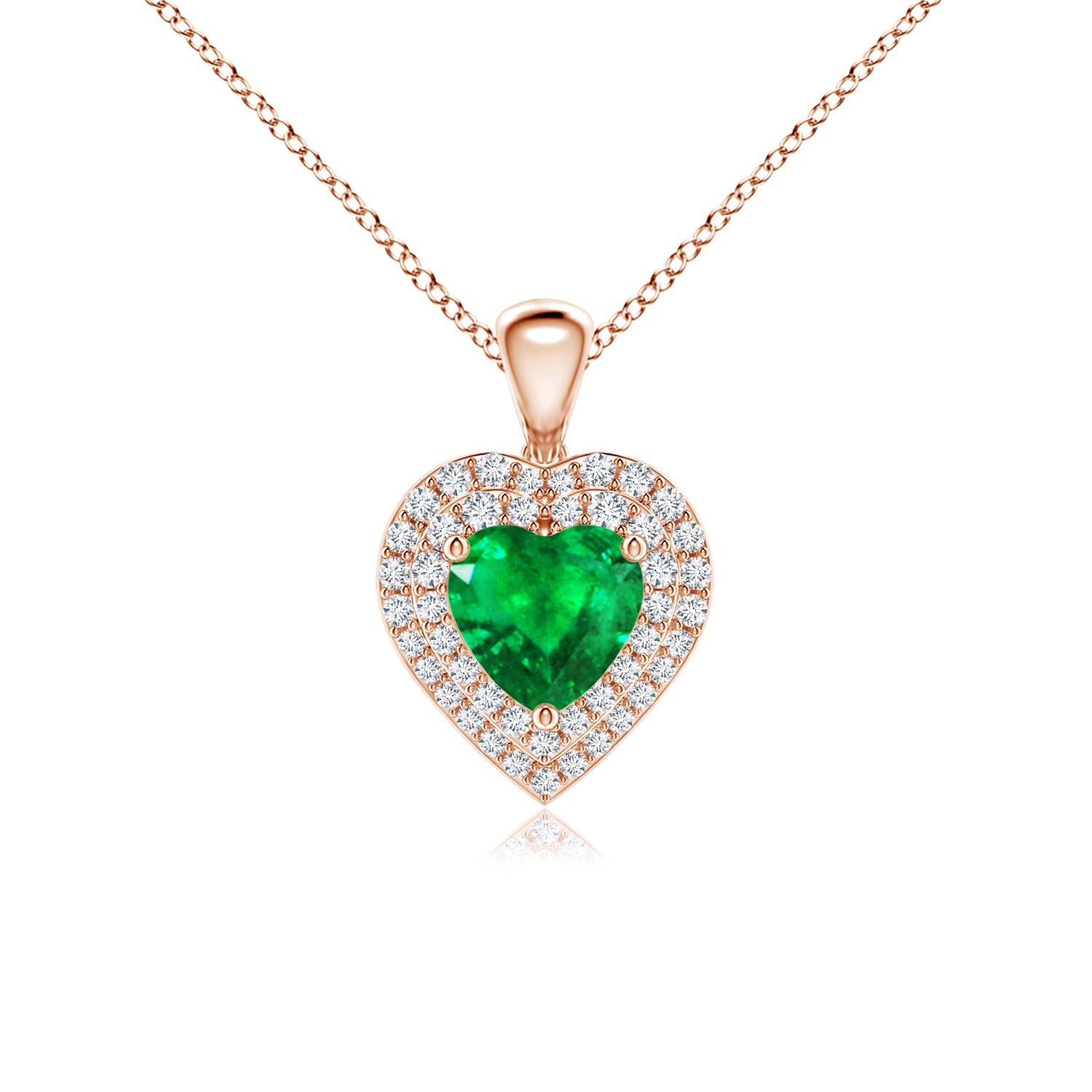 AAA - Emerald / 1.05 CT / 14 KT Rose Gold