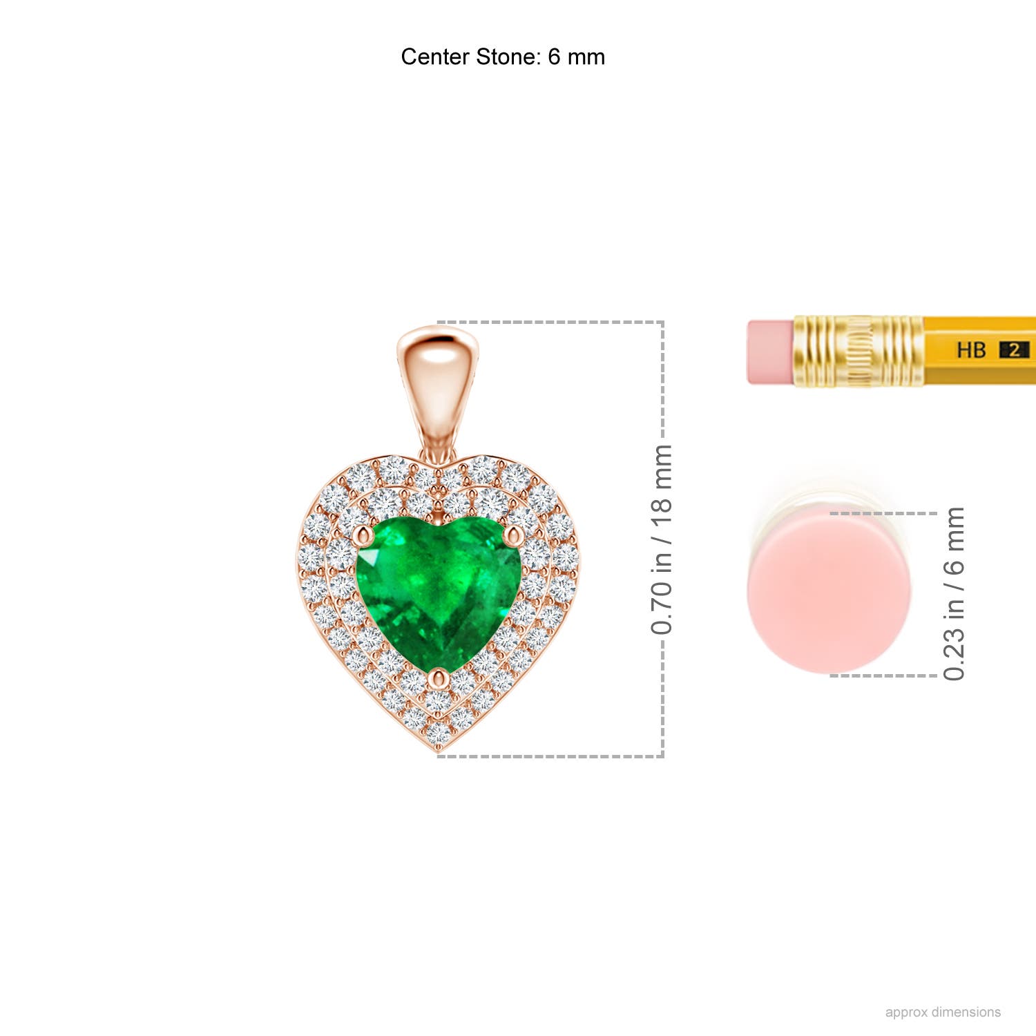 AAA - Emerald / 1.05 CT / 14 KT Rose Gold