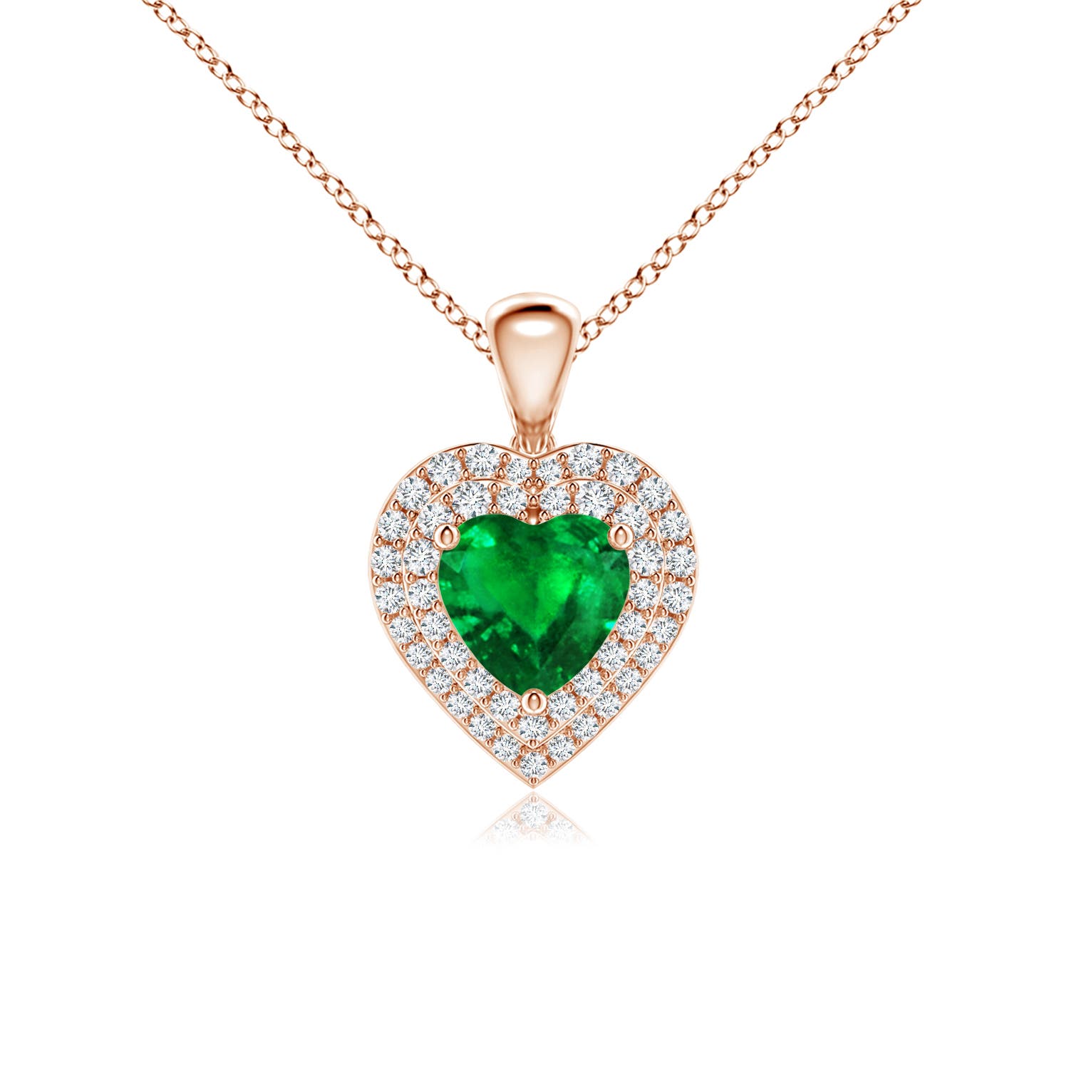 AAAA - Emerald / 1.05 CT / 14 KT Rose Gold