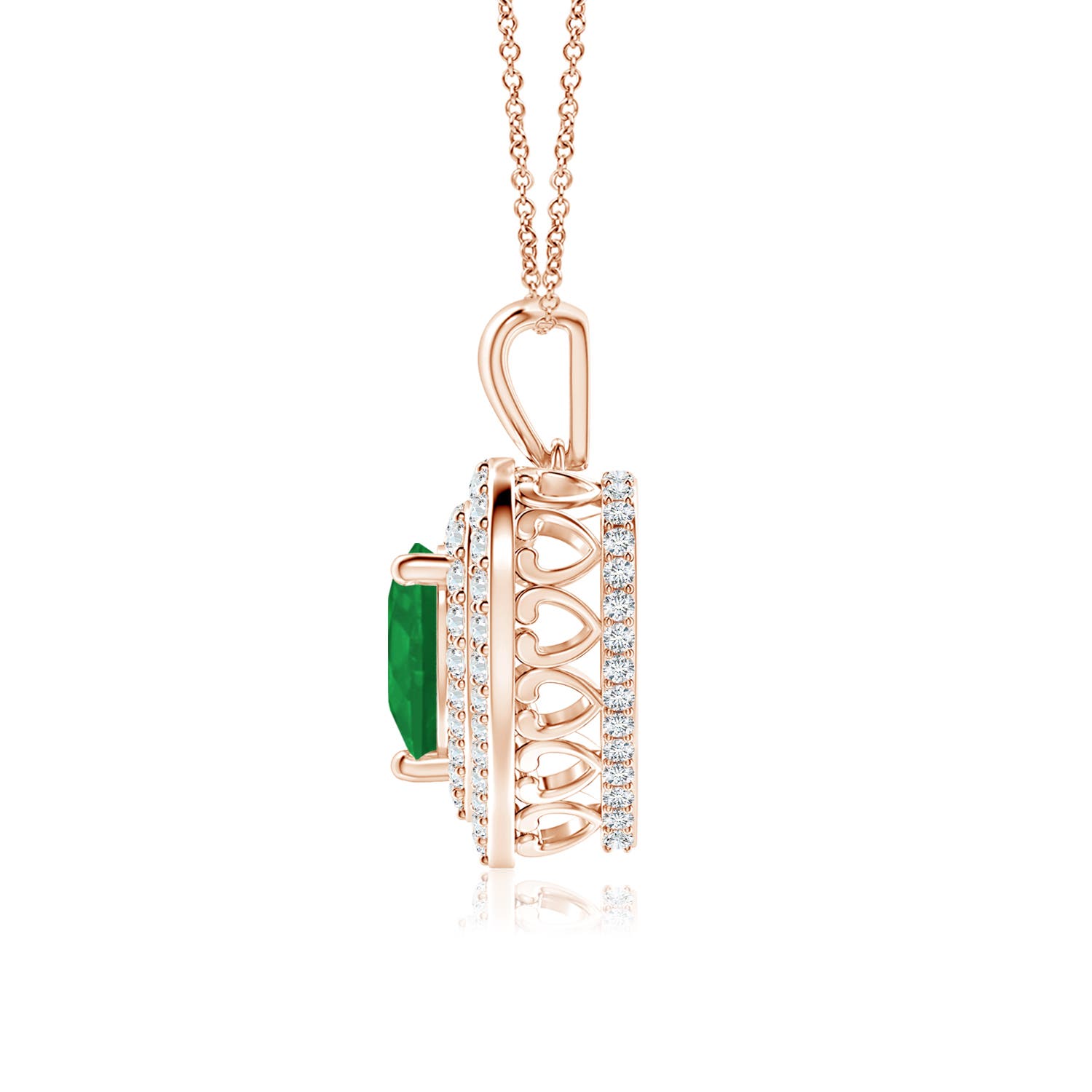 A - Emerald / 1.63 CT / 14 KT Rose Gold