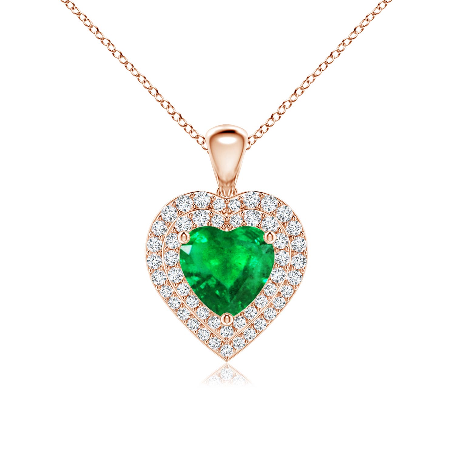 AAA - Emerald / 1.63 CT / 14 KT Rose Gold