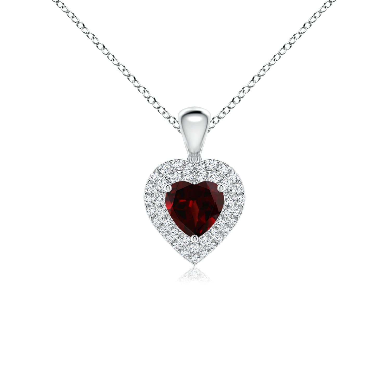 AA - Garnet / 0.84 CT / 14 KT White Gold