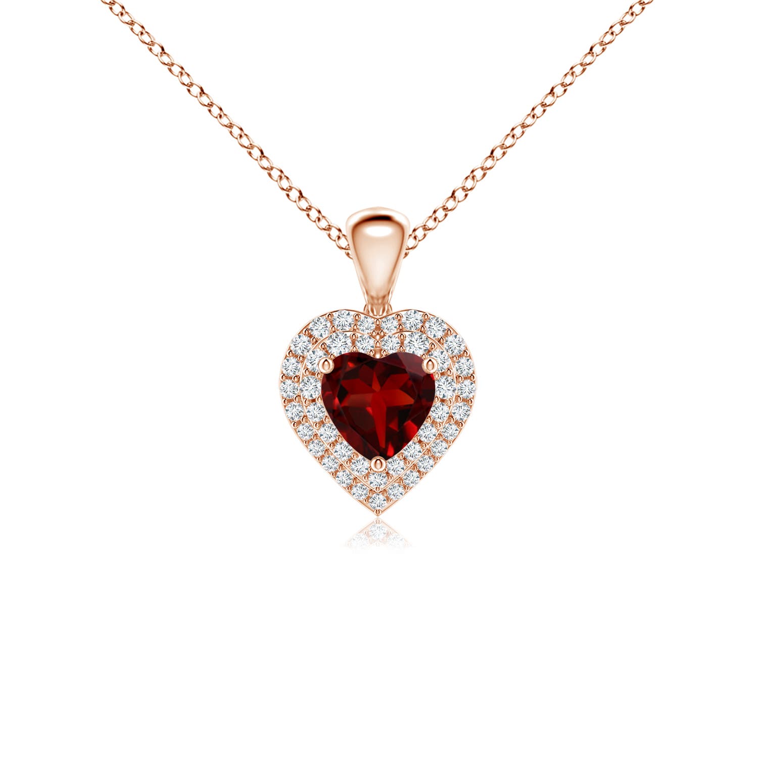 AAAA - Garnet / 0.84 CT / 14 KT Rose Gold