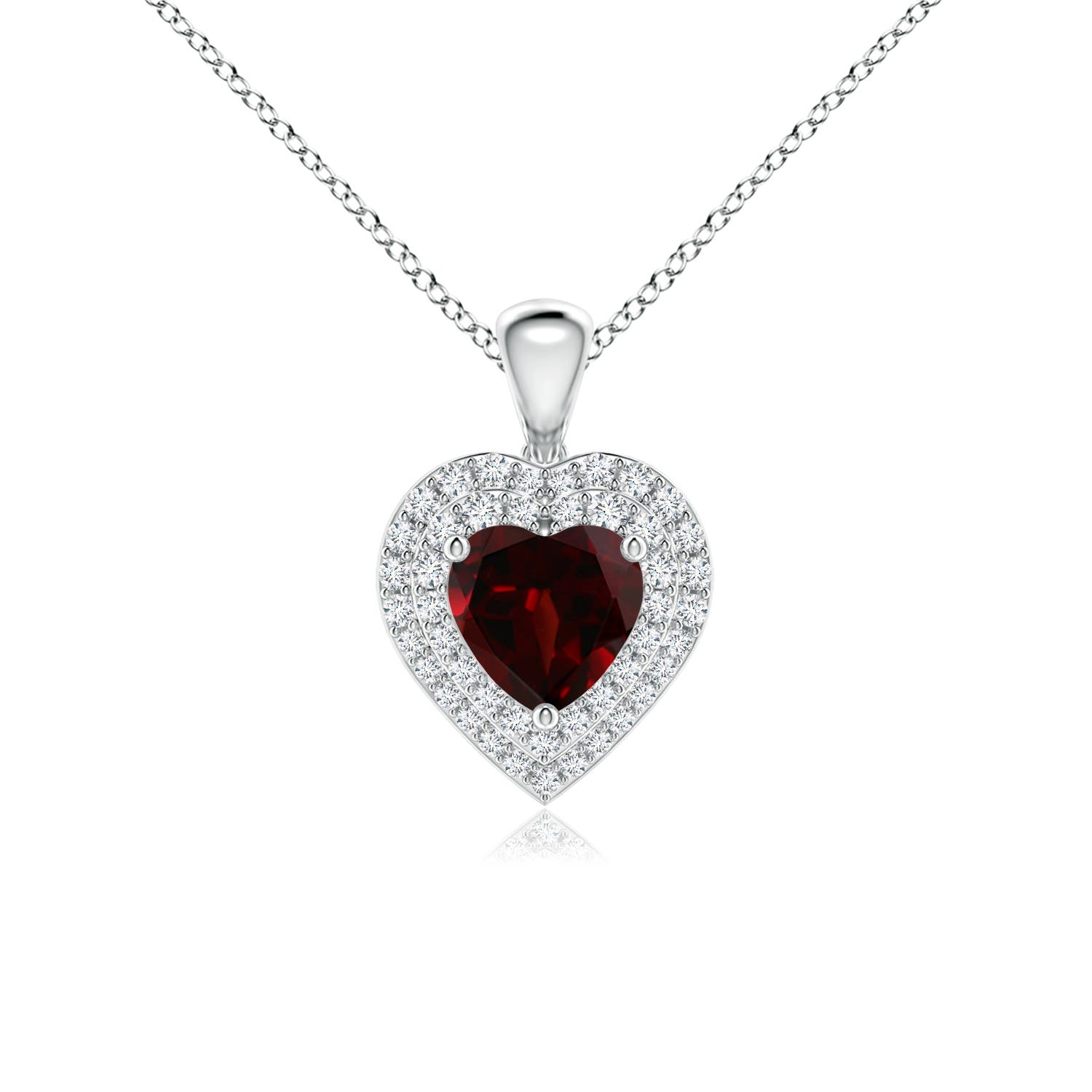 AA - Garnet / 1.35 CT / 14 KT White Gold