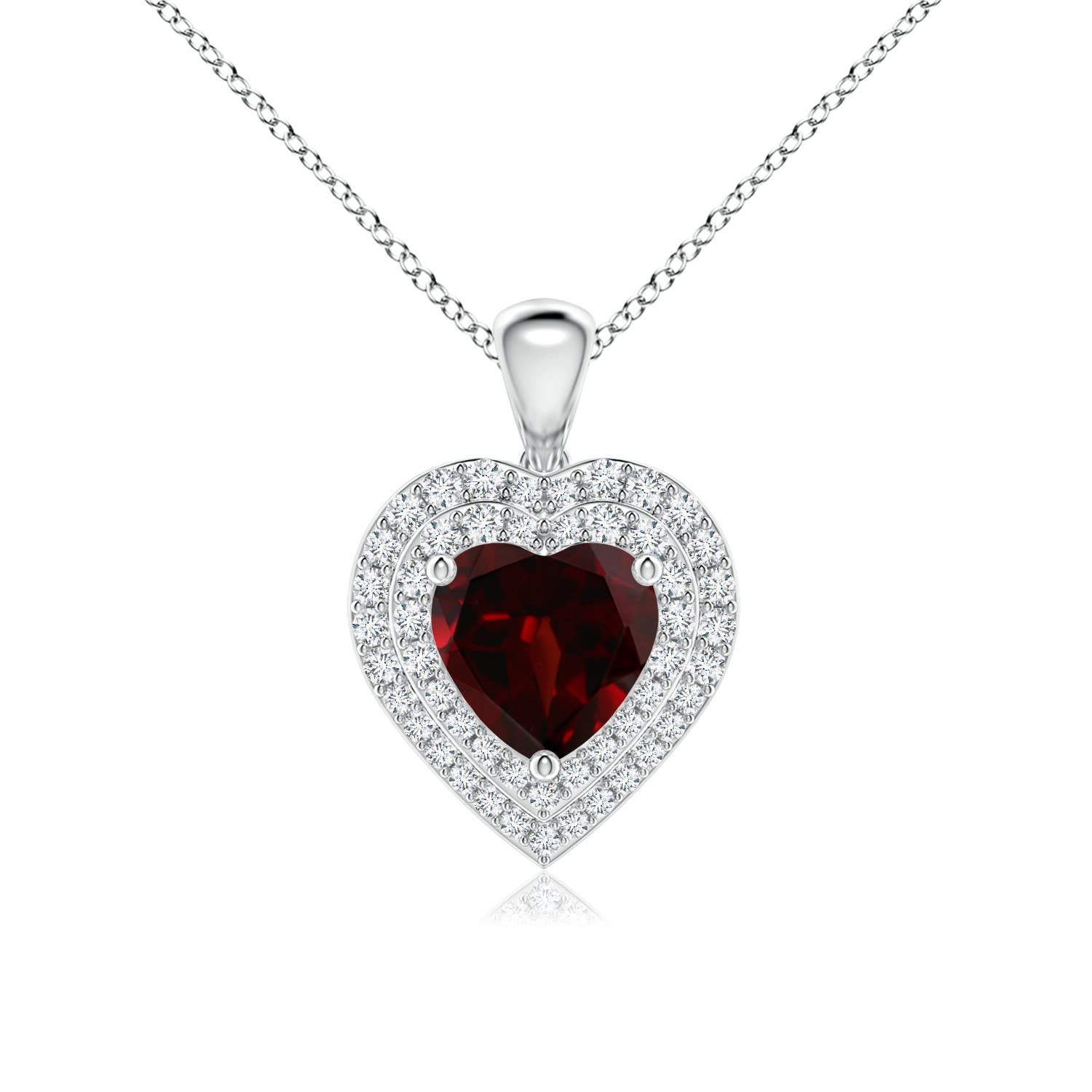 AA - Garnet / 1.83 CT / 14 KT White Gold