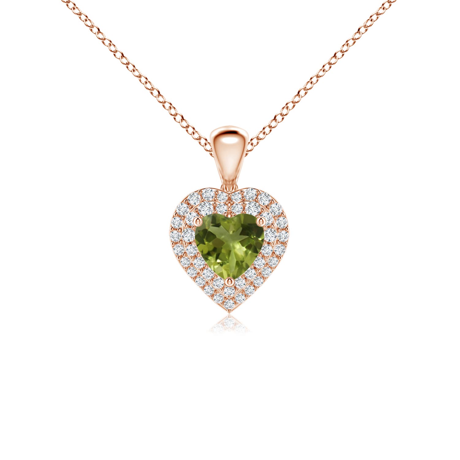 A - Peridot / 0.74 CT / 14 KT Rose Gold