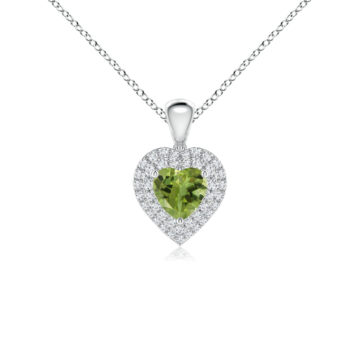 AA - Peridot / 0.74 CT / 14 KT White Gold