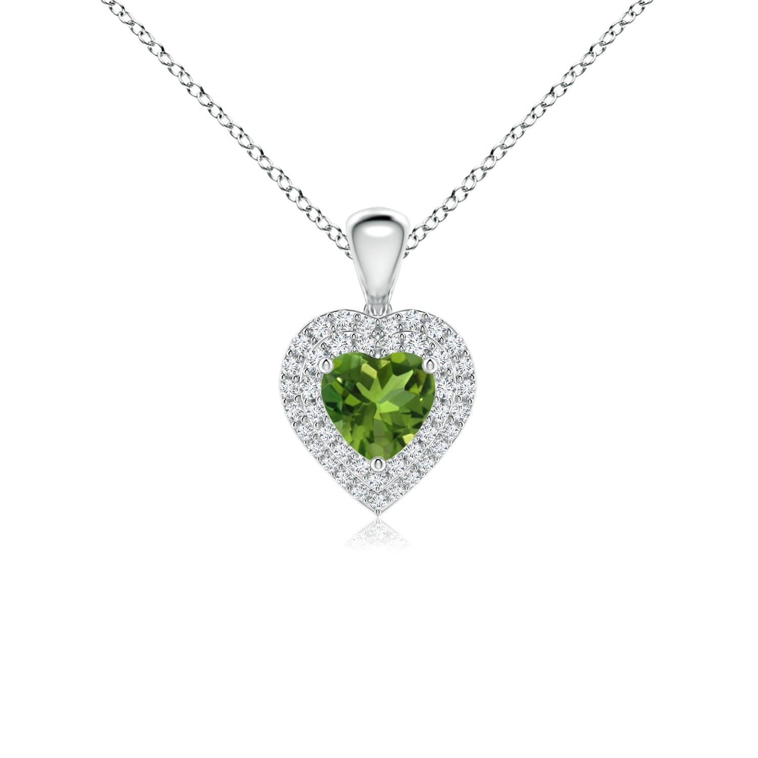 AAAA - Peridot / 0.74 CT / 14 KT White Gold