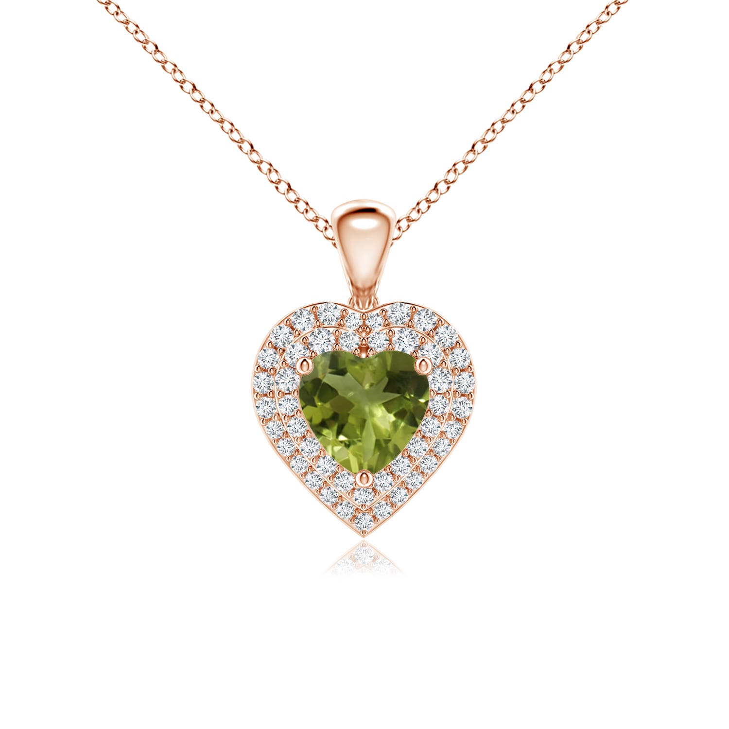 A - Peridot / 1.15 CT / 14 KT Rose Gold