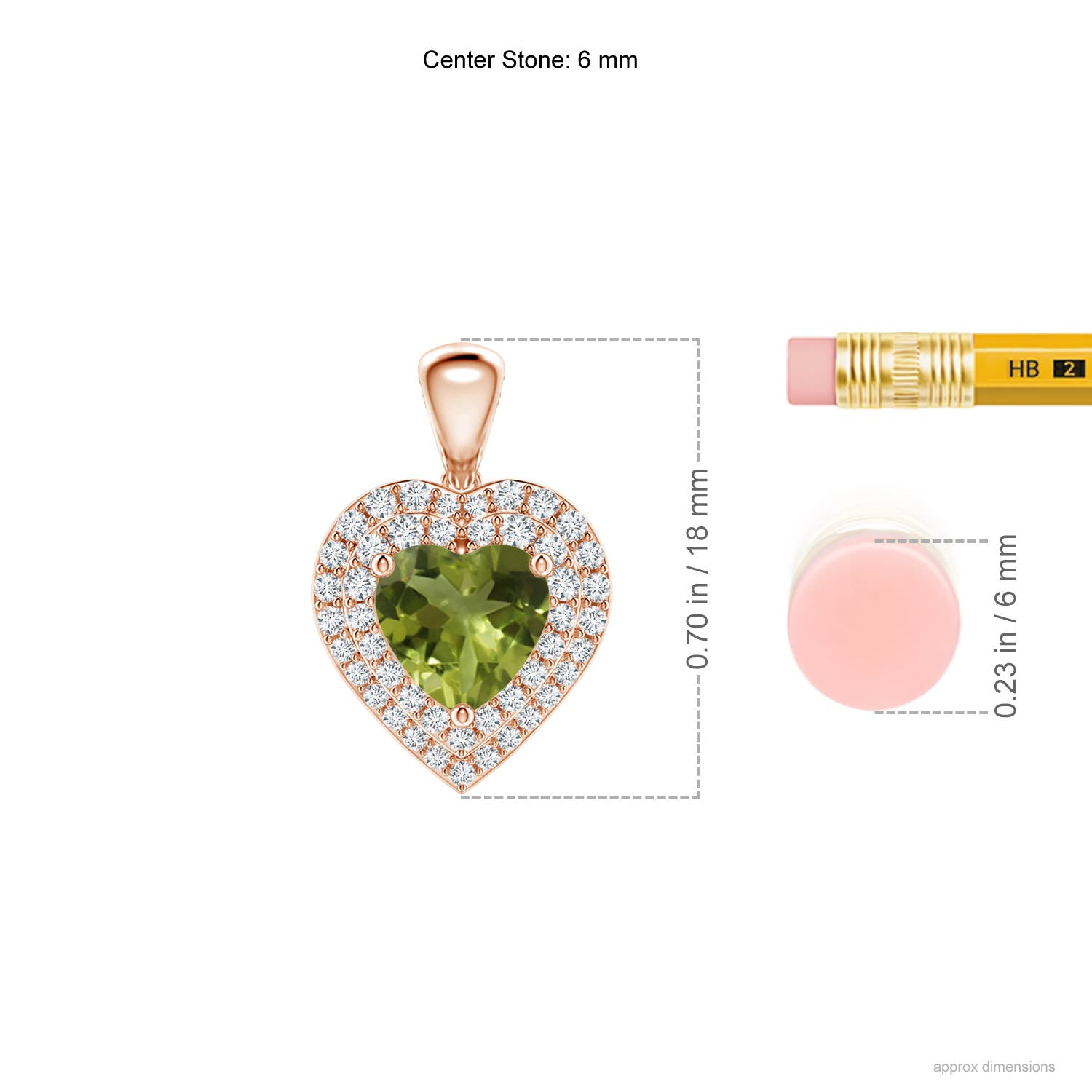 A - Peridot / 1.15 CT / 14 KT Rose Gold