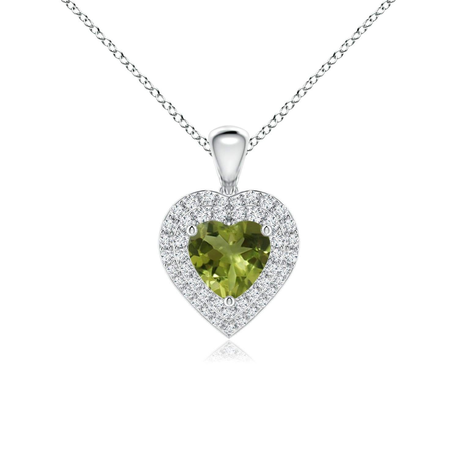 A - Peridot / 1.15 CT / 14 KT White Gold