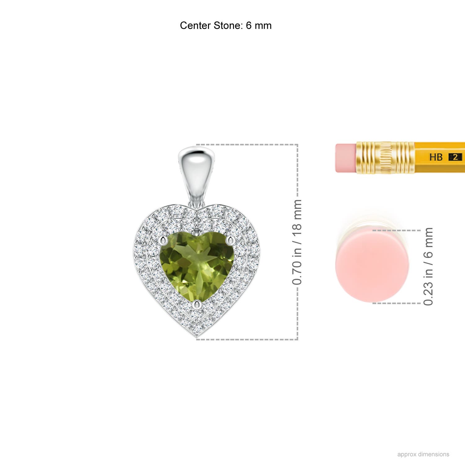 A - Peridot / 1.15 CT / 14 KT White Gold