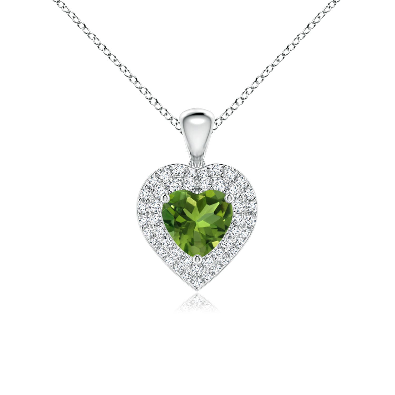 AAAA - Peridot / 1.15 CT / 14 KT White Gold