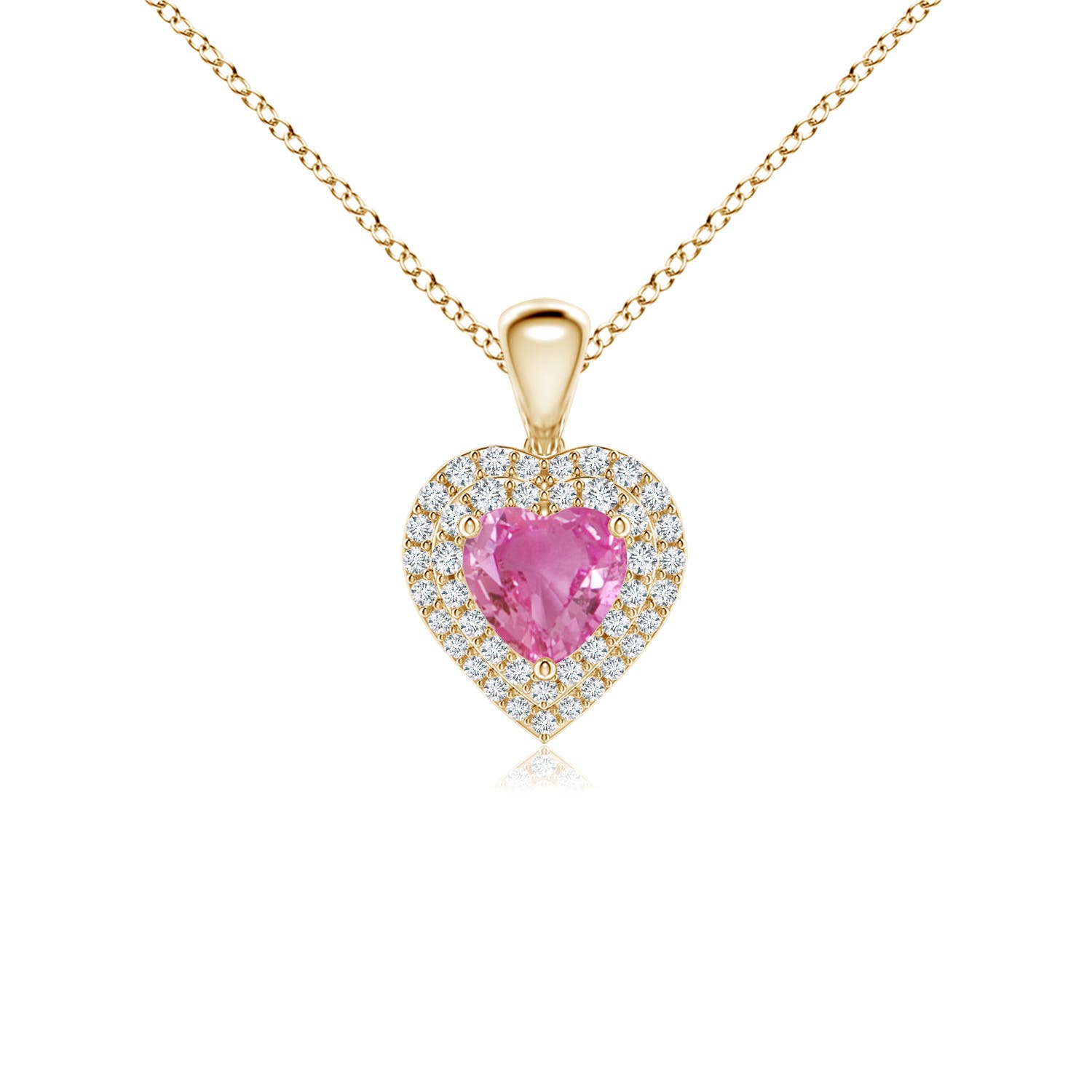 AAA - Pink Sapphire / 0.94 CT / 14 KT Yellow Gold