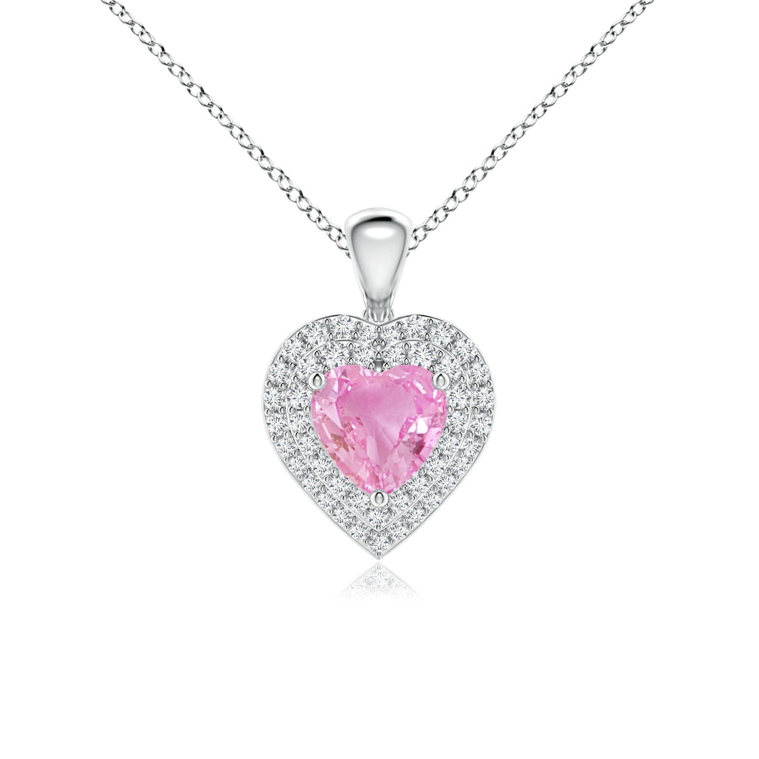 A - Pink Sapphire / 1.25 CT / 14 KT White Gold