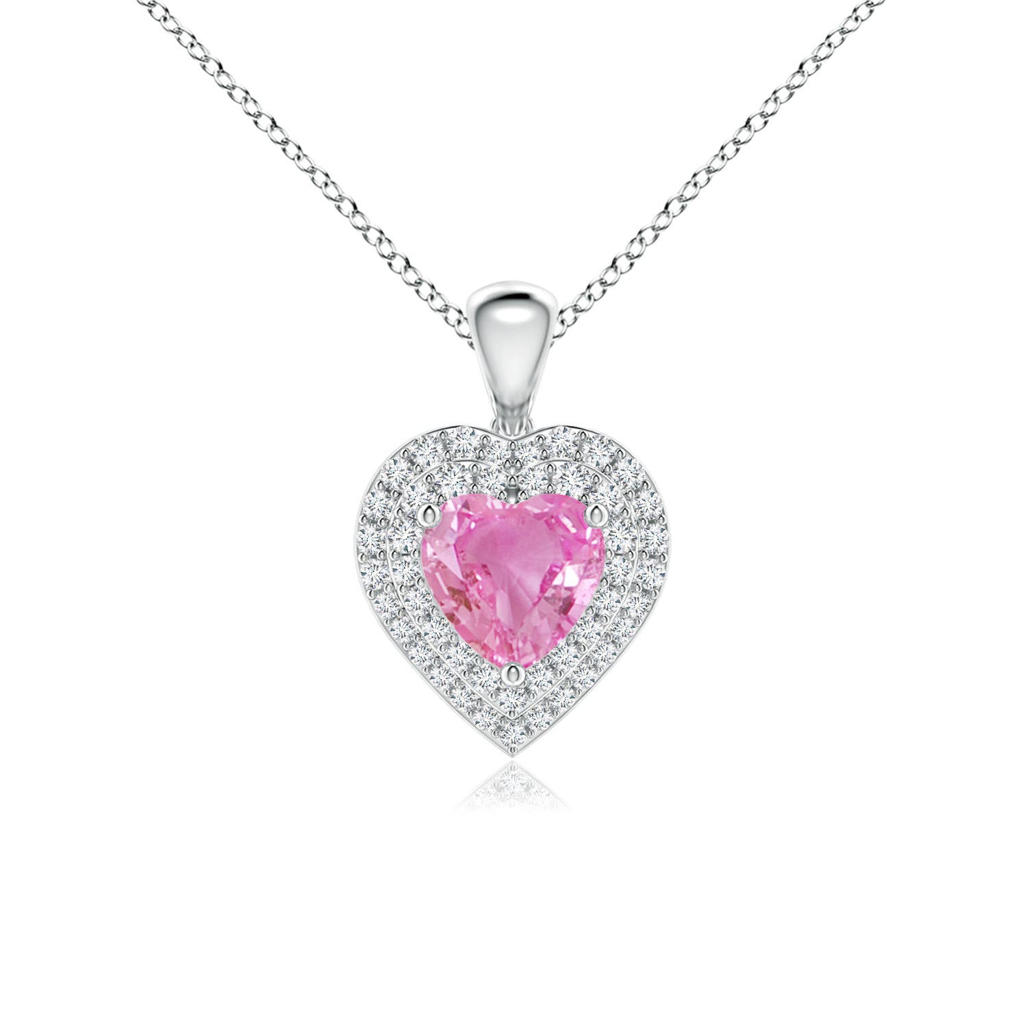 AA - Pink Sapphire / 1.25 CT / 14 KT White Gold